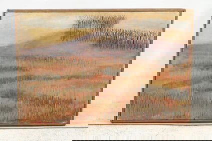 Annetremoine Walcott, Michigan, Vintage Oil on Canvas Painting, Marsh Landscape, Signed