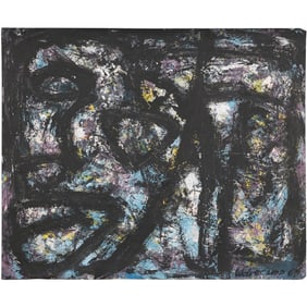 Theo Wilhelm Wolvecamp (1925 - 1992) Netherlands, Abstract Face OIl Painting Signed Dated 1961