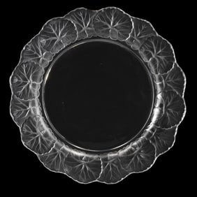 Lalique "Honfleur" Crystal Plate 9 in. diameter