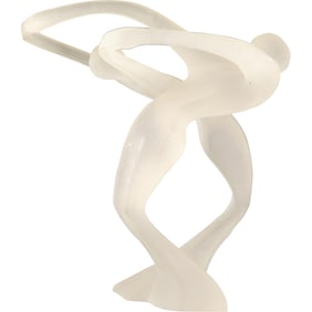 Vintage Frosted Acrylic Lucite Couple Dancing in Motion Sculpture 10 in. height x 11 in. wide