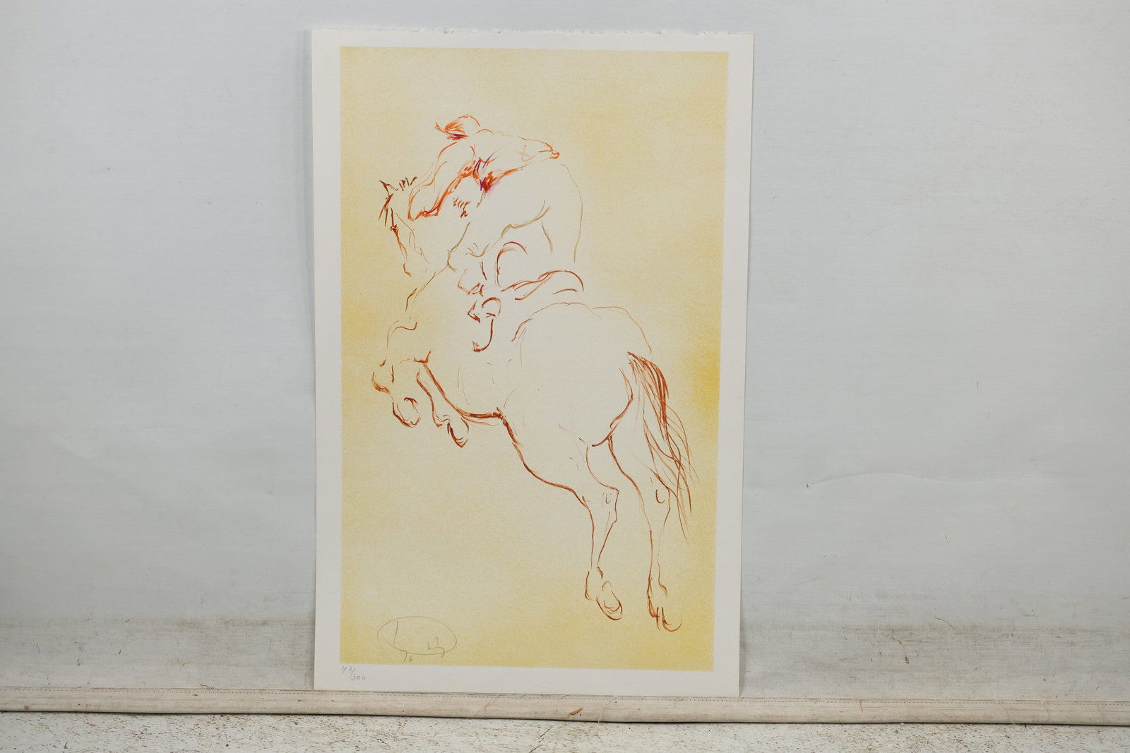 The Jockey by Laszlo Dus, Lithograph, Unframed, #40/300, monogram signature (1 of 11)