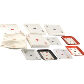 Estate Grouping of Assorted Vintage "Playing Cards" Trays - SEE PICTURES