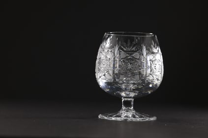 Set 10 Elegant Crystal Glass Brandy Snifter Cut Glass 4 in. height x 3 in. wide