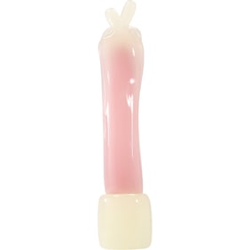Elio Raffaelli Pink and Opaque White Tall Glass Embracing Figures Sculpture 16 in. height x 3 in. w.