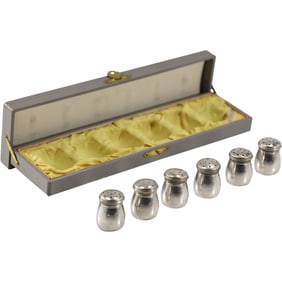 Set of 6 Sterling Silver Salt and Pepper Shakers in Original Fitted Box