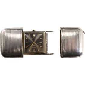 Sterling Silver Case Travel Fob Pocket Watch, Avona 17 Jewels, Shockproof [working] 2 1/4 in.
