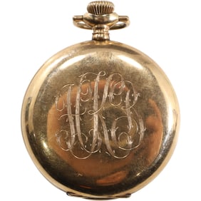 Fulton Illinois Wartch Co. 17 Jewels, Large Yellow GF Men;s Pocket Watch [working] 2 3/4 in.