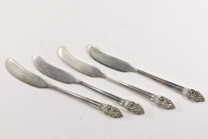 4 Sterling Silver 103.9 grams Butter Pats 5 1/4 in. x 1/2 in.