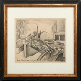 Blanche Lazzell; 20thC. American Modernist Drawing Signed
