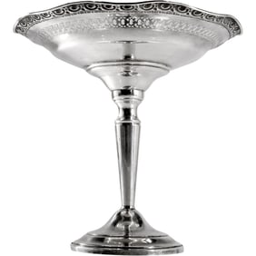 Sterling Silver Weighted Compote Candy Dish 6 in. height x 6.25 in diameter