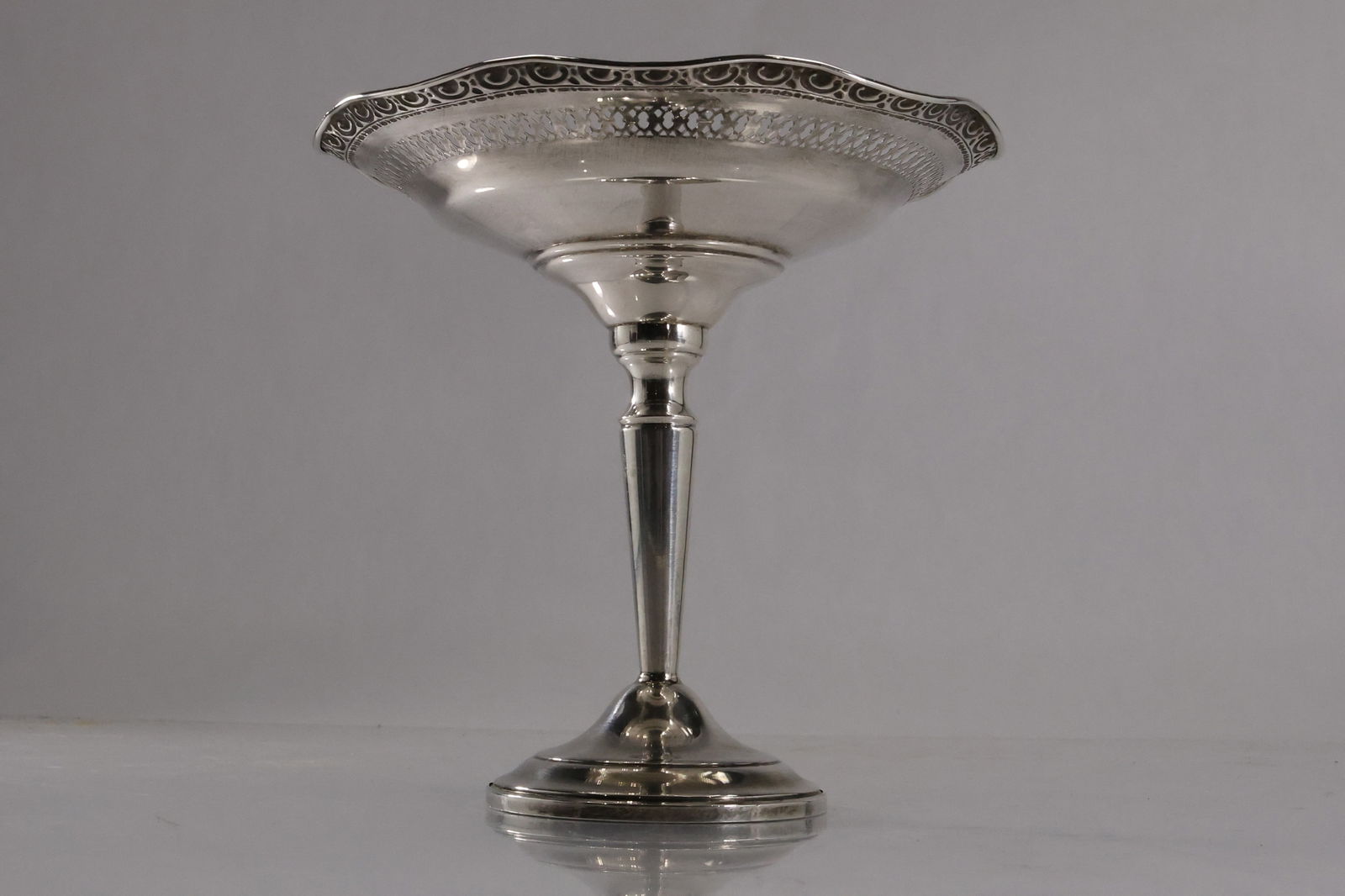 Sterling Silver Weighted Compote Candy Dish 6 in. height x 6.25 in diameter (1 of 13)