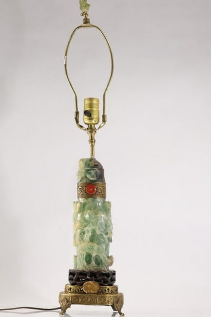 Antique Green Quartz Koros mounted as a Table Lamp (1 of 20)