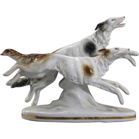 Vintage Porcelain Borzoi Dogs Figurine Grouping marked ERPHILA Germany