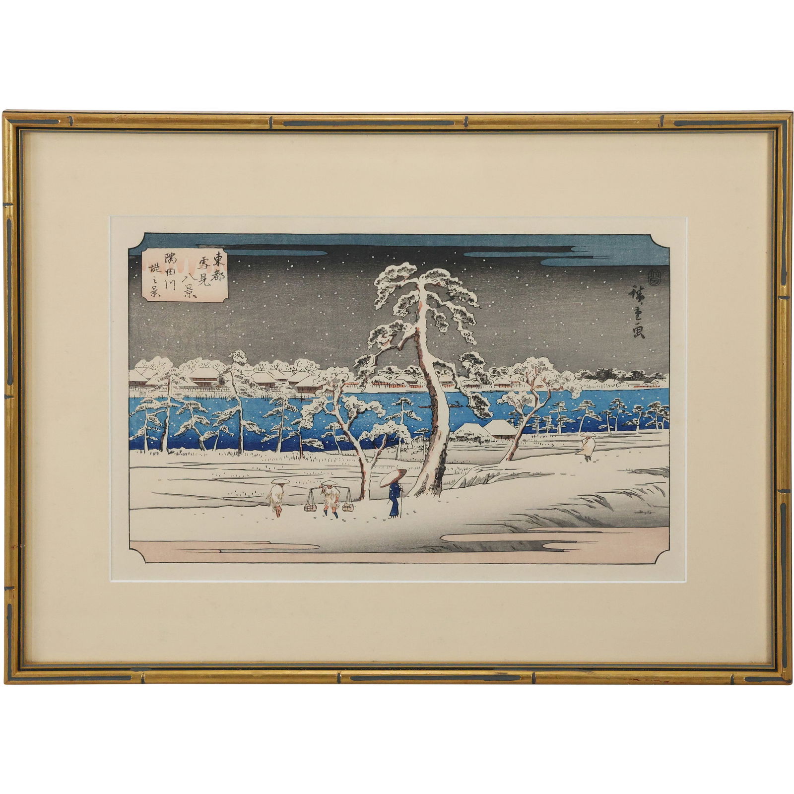 The Embankment of the Sumida River by Hiroshige (1797 - 1858), Japanese Woodblock (1 of 14)