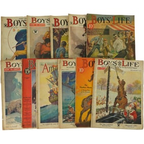 Lot of 11 Early 1900s Boy's Life Magazines Published by Boyscouts of America