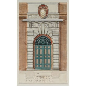 Colored Architectural Print – Porta della Fabbrica, Farnese Palace, Caprarola