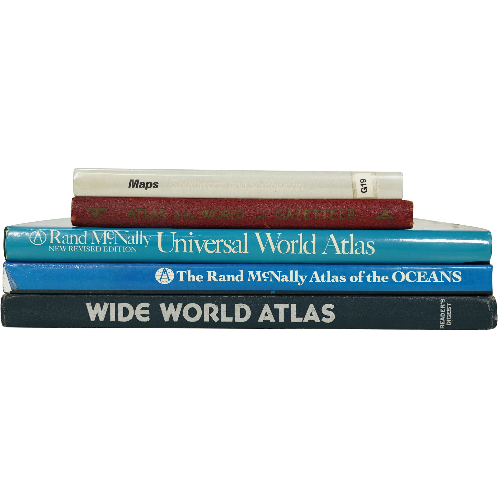Lot of 5 Vintage World Atlas Art Reference Books - Rand McNally, Gazetteer, Maps Collection (1 of 15)