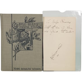 Signed Note from Kate Douglas Wiggin Dated 1911 & The Bird's Christmas Carol Book