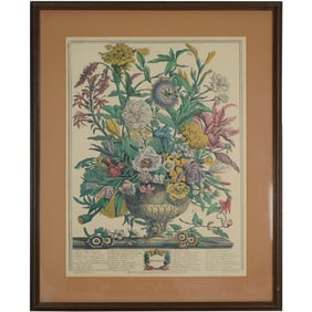 Antique Floral Engraving "Septembre" – Botanical Print by H. Fletcher