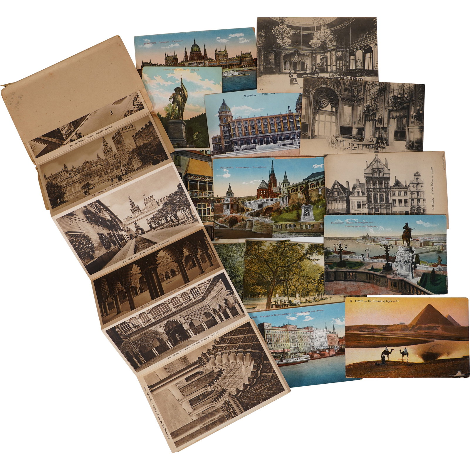 Lot of Antique International Postcards - Egypt, Spain, Belgium (1 of 4)