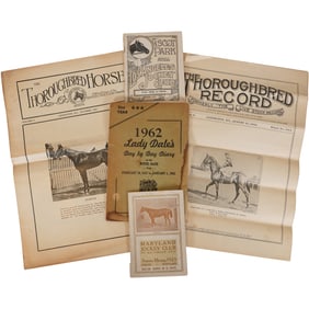 Lot of 6 Vintage Equestrian Ephemera – Horse Racing & Jockey Club Memorabilia