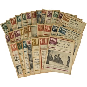 Lot of 30 PM Newspapers Vintage 5 & 10 cents Political & War News Editions