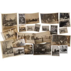 Lot of 22 Vintage Transportation Photos – Cars, Wagons, Railways & Airplanes