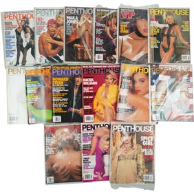 Lot of 15 Vintage Penthouse Magazines (1990s-2000s)
