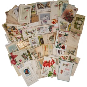 Collection of 60+ Early 20th Century Christmas Postcards
