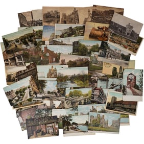 Lot of 50 Antique United Kingdom Postcards – Castles, Villages, and Landmarks