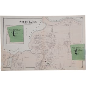 1874 Historic Map of South Farms, Middletown, Connecticut – General Hospital for the Insane