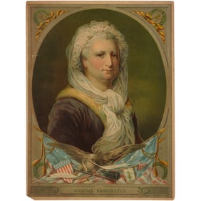 Antique 1880s Chromolithograph of Martha Washington – H. Hallet & Co. Print