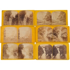 Lot of 6 Antique Switzerland Stereoviews – Mountains, Waterfalls & Landscapes