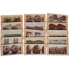 Lot of 15 Antique "World Series" Stereoviews Published by Kawin & Co.