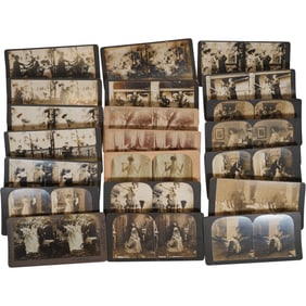 Lot of 21 Antique Stereoviews – Private Family, Weddings & Daily Life Scenes