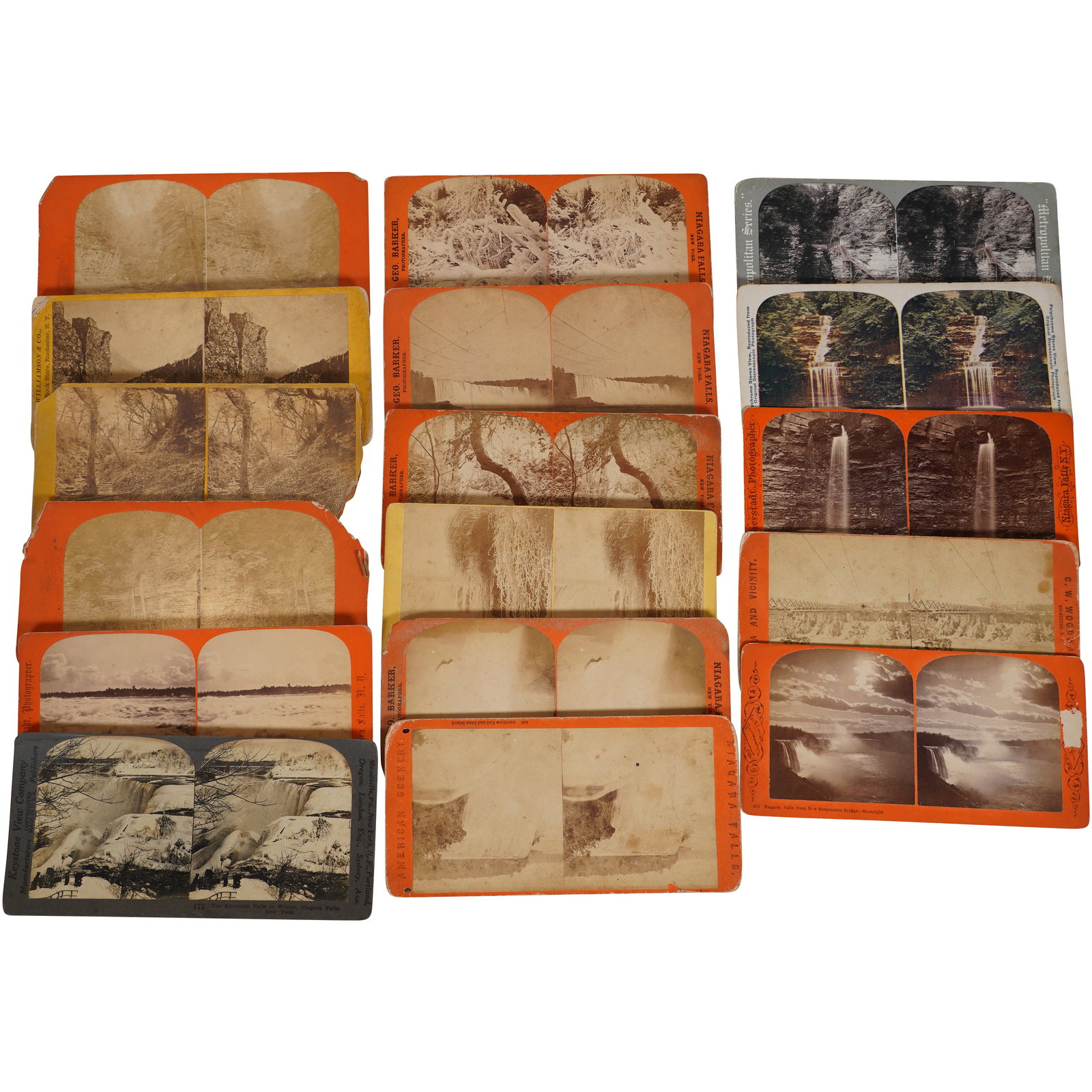 Lot of 17 Antique New York Stereoviews - Niagra Falls, Rochester, Hudson (1 of 17)