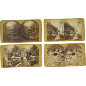 (4) Seneca Ray Stoddard (b.1844) Stereoviews: Au Sauble Chasm & Watkins Glens, Devils Hole