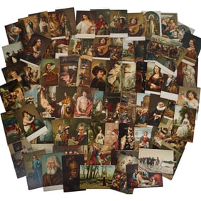 Lot of 82 Antique Stengel & Co. (Germany) Postcards – 74 Unposted, Fine Art & Historical Scenes