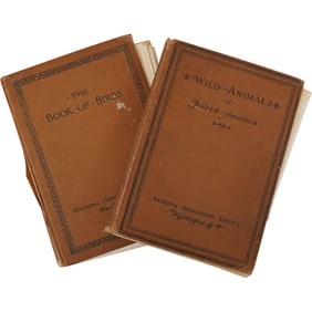 (2) Early 1900s National Geographic Society Books - Illustrated w/ Colored Prints