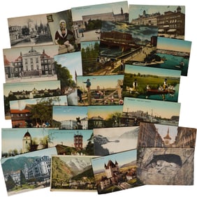 Lot of 23 Unposted Antique Postcards - Switzerland, Sweden & Amsterdam