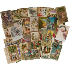 Lot of 30 Antique Christmas Postcard Collection