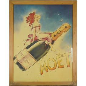 Vintage Moët & Chandon Champagne Poster - Framed Art Print