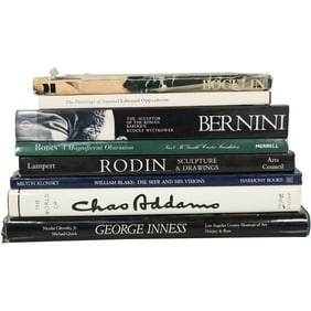 Lot of 8 Artist & Art History Book Set - Rodin, Bernini, Charles Addams, Blake, Inness