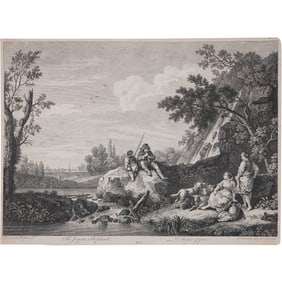 Francis Vivares after Zuccarelli, The Joyous Sheperd No. 4 Engraving