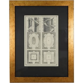 Framed Architectural Print of Spiral & Oval Staircases