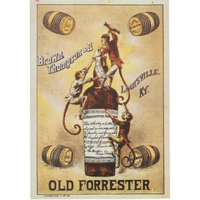 Old Forrester Advertising Card Reproduction Whiskey Promo - Brown, Thompson & Co. KY
