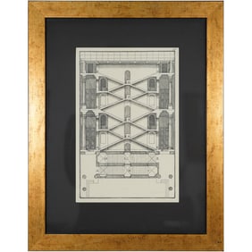 Framed Architectural Print - Floor Plan & Staircases