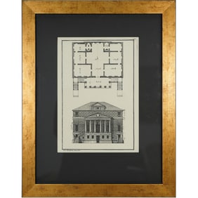 Framed Architectural Print - Giovanni Silvestrini - Floor Plan & Elevation Print