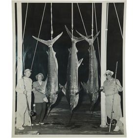 Vintage Marlin Swordfish Fishing Photo on Boat - Photo by Tommy Lark, Trophy Photography