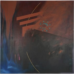 Signed Abstract Expressionist Canvas Painting